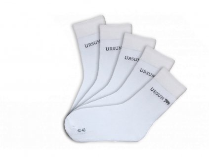 Bavlněné ponožky se stříbrem bílé 5 párů