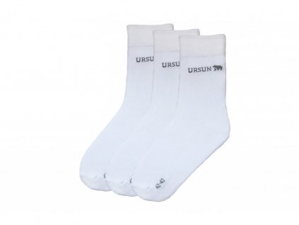 Bavlněné ponožky se stříbrem bílé unisex 3 páry