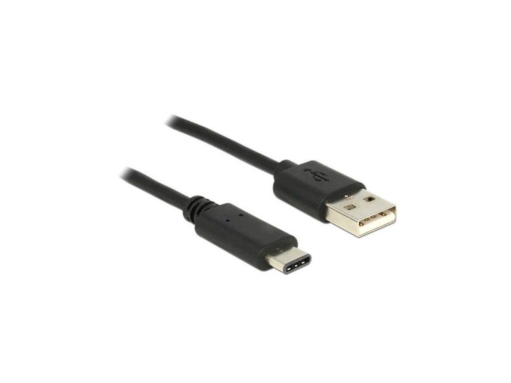 Delock Kabel USB 2.0 Typ-A samec > USB Type-C 2.0 samec 0,5 m černý