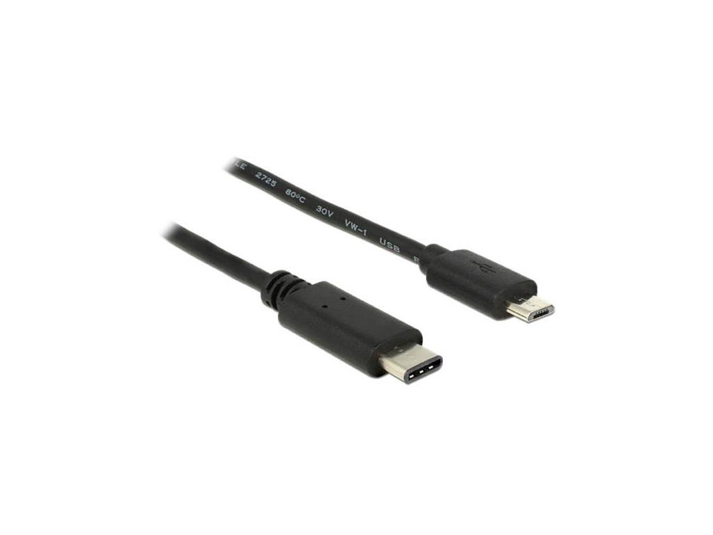 Delock Kabel USB Type-C 2.0 samec > USB 2.0 Typ Micro-B samec 0,5 m černý