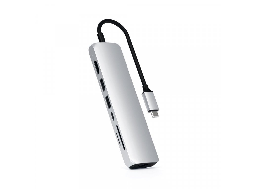 type c slim multi port adapter with ethernet usb c satechi silver 693952 1024x