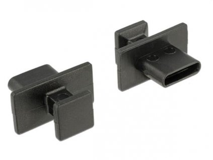 Delock Prachová záslepka pro USB Type-C samice s velkým uchopením 10 kusů černá