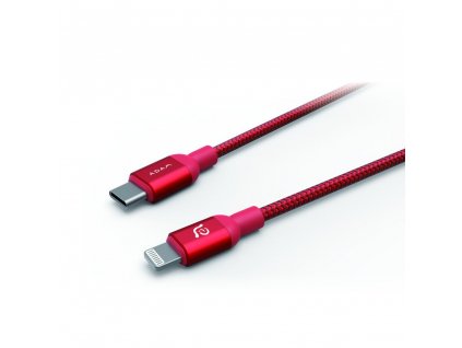 Adam Elements PeAk II C120B USB-C Lightning kabel, 1.2 m, červený