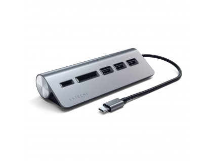 type c aluminum usb 30 hub card reader hubs satechi space gray 940559