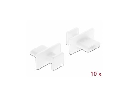 Delock Prachová záslepka pro USB Type-C samice s velkým uchopením 10 kusu bílá