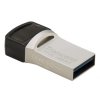 Transcend 16GB JetFlash 890, USB-C/USB 3.1 duální flash disk, malé rozměry, stříbrný kov, odolá prachu i vodě