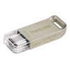 Transcend 64GB JetFlash 850S, USB-C (3.1 Gen 1) flash disk, malé rozměry, stříbrný kov, odolá prachu i vodě