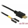Delock Kabel USB Type-C samec > 2 x pin konektor samice oddělení napájení 50 cm