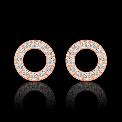 USHI® náušnice CIRCLE MAX - rose gold Ag 925/1000 (2,53g)