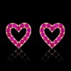 USHI® náušnice HEART PINK - rose gold Ag 925/1000 (1,61g)