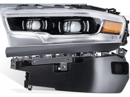 SVĚTLO PŘEDNÍ LEVÉ LED LIMITED LESKLÝ ČERNÝ PROUŽEK DODGE RAM