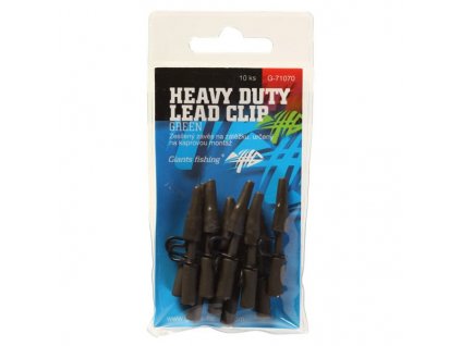 GIANTS FISHING BOČNÍ ZÁVĚS KOVOVÝ HEAVY DUTY LEAD CLIP GREEN, 10KS