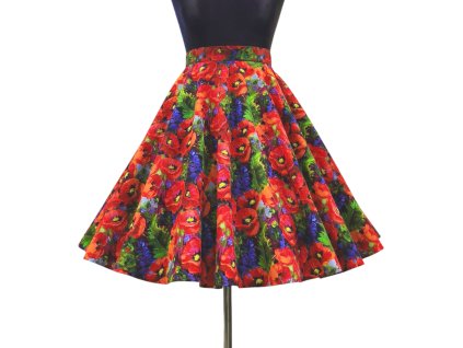 Kolová sukně "Makové pole" - vel.38-40