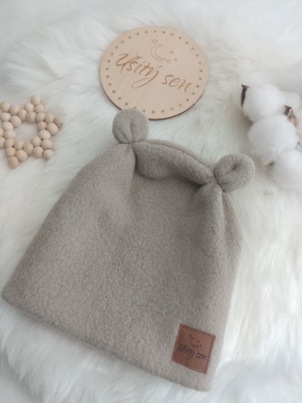 Zimní čepička s oušky CAPPUCCINO