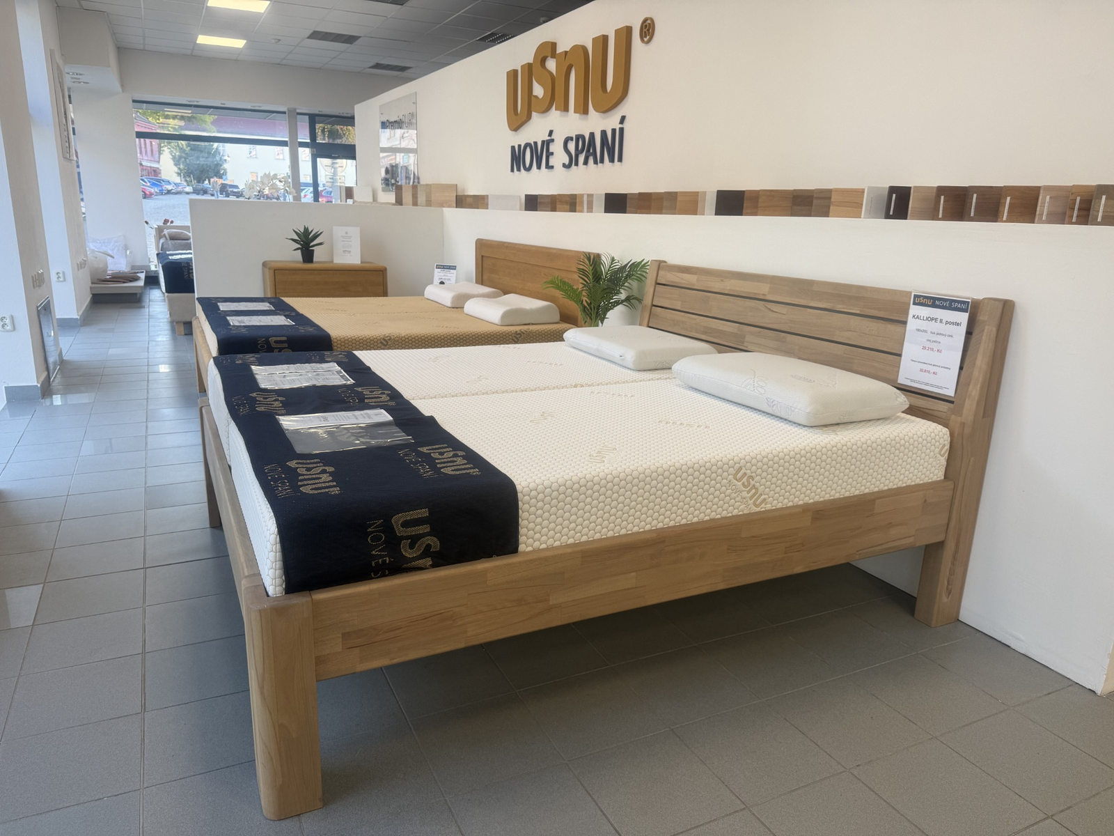 USNU Frýdek-Místek – showroom postelí a matrací s logem českého výrobce USNU