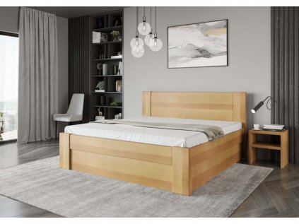 Dřevěná postel z masivu THERMAL s úložným prostorem buk | USNU.cz