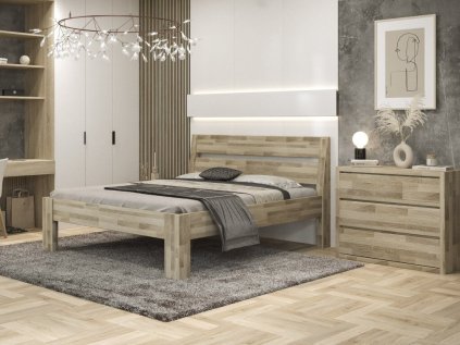 Dřevěná postel z masivu KALLIOPE Dub | USNU.cz