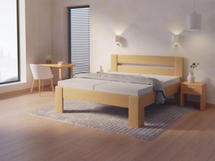 Dřevěná postel z masivu DESTINE LUX buk | USNU.cz