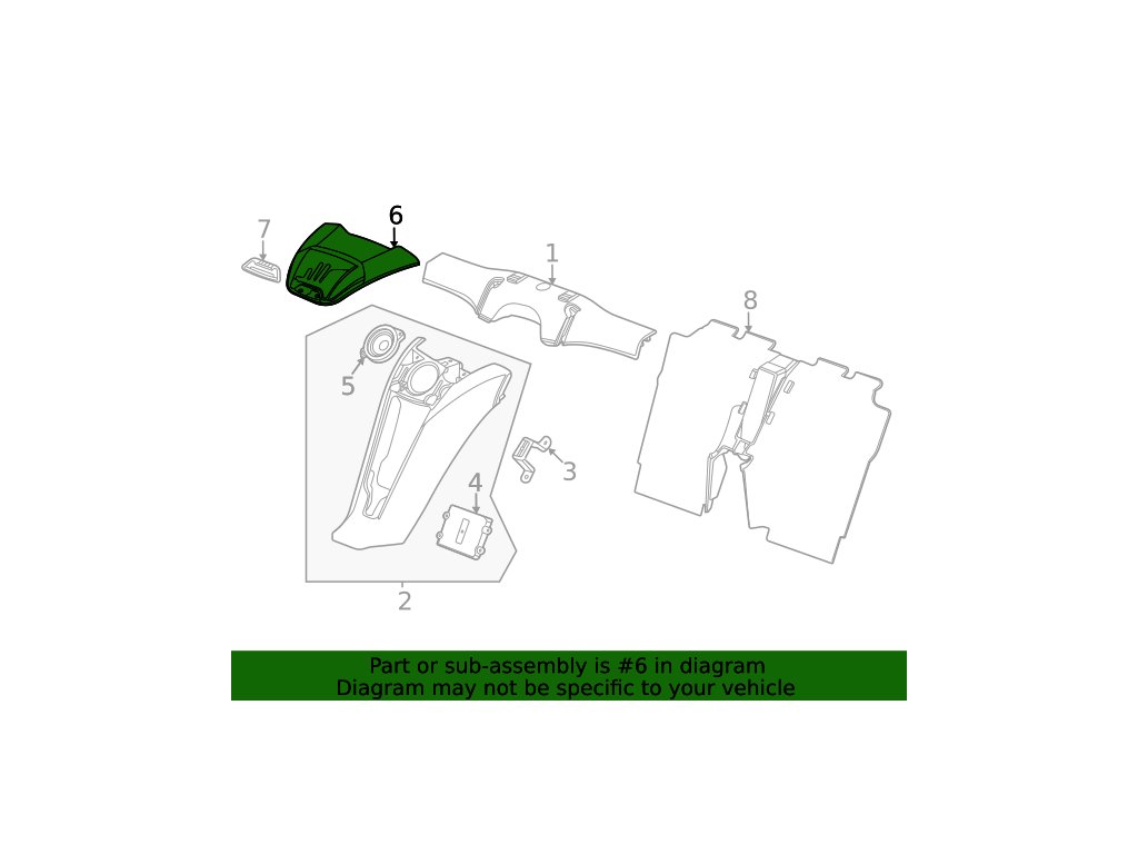 Chevrolet Corvette C8 Égi hűvös szürke hátsó negyedkör alakú hangszórórács panel
