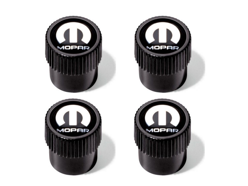 Tapones de válvula con logotipo Mopar plateado