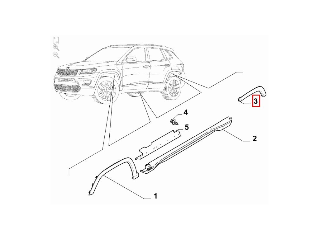 Jeep Compass MV Pravá zadní lišta 60969381