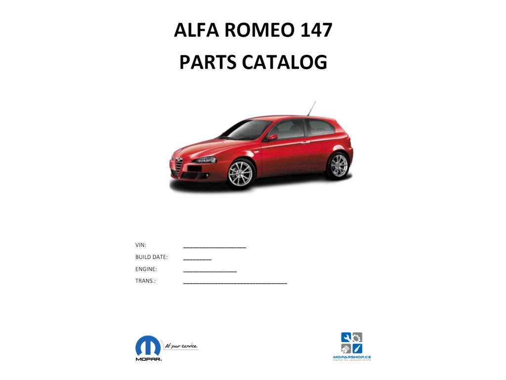 Alfa Romeo 147 Katalog części / Parts catalog