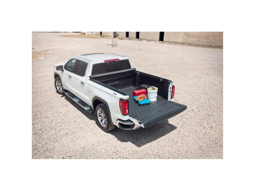 GMC Sierra 1500 5th Gen, Chevrolet Silverado 1500 4th Gen Standard Soft Roll-Up Truck Bed Cover in Black by RealTruck Advantage®