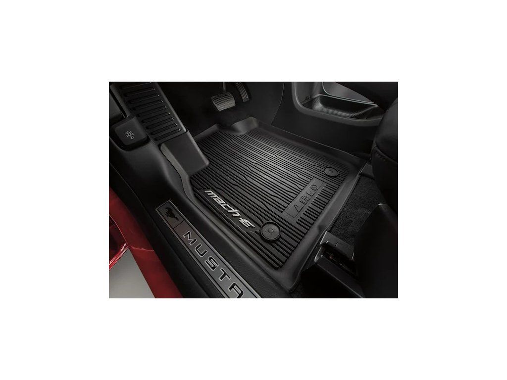 Ford Mustang Mach-E Negro 4 uds alfombrillas para todo clima con logotipo Pony