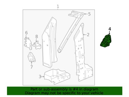 Chevrolet Corvette C8 Zesílení vnitřního panelu závěsu karoserie na straně řidiče