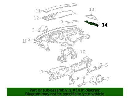 Chevrolet Pannello griglia altoparlante lato passeggero Corvette C8 marrone