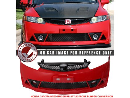 Honda Civic Mugen RR Style 2006-2011 Přední nárazník z polypropylenu v barvě Milano Red