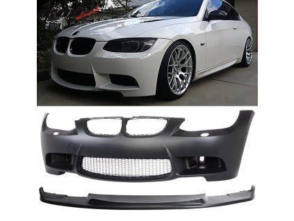 BMW E92 E93 M3 Style 2007-2010 Přední nárazník se vzduchovým potrubím, přední lem ve tvaru H, černý, PP