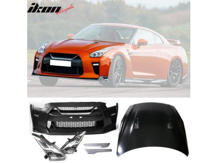 Nissan R35 GTR GT-R 2009-2022 Přední nárazník, kryt kapoty a světlomety