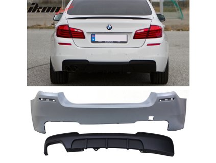 BMW F10 528i MP Style 2011-2016 Zadní nárazník, dvojitý tlumič výfuku s jedním vývodem