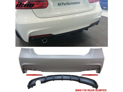 BMW 320i M-P Style 2012-2018 Zadní nárazník s jedním vývodem, PP
