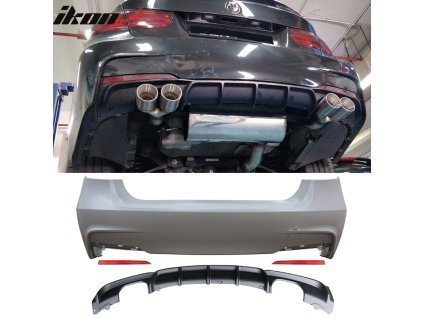 BMW F30 3 Series MP Style 2012-2018 Hátsó lökhárító, diffúzor, dupla kipufogódob