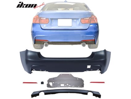 Bară de protecție spate BMW F30 M-Tech 2012-2018 335i, amortizor de eșapament simplu, evacuare dublă