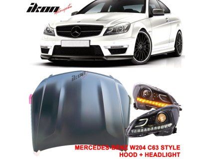 Mercedes W204 C-Class C63 2008-2011 Capot plus phare projecteur CF