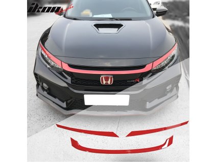 Honda Civic Type R Style 2016-2021 Lišta mřížky chladiče 3 dílná