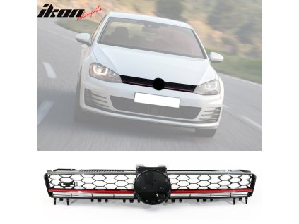 Volkswagen Golf MK7 Mesh GTI 2015-2017 Mriežka masky chladiča červený lem základňa loga