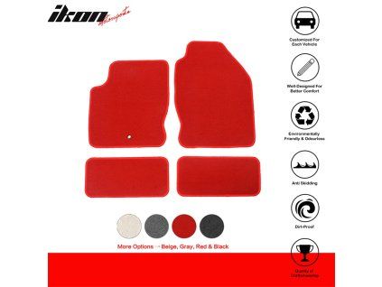 Ford Focus 2000-2007 Tapis textile jeu de 4 pièces nylon rouge