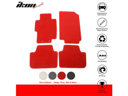 Acura TSX 2004-2008 Textilní koberce 4dílná sada červená,  nylon