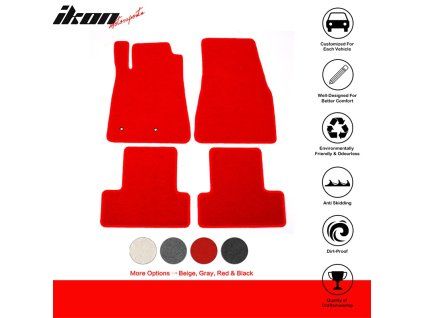 Ford Mustang 2005-2009 Tapis textile jeu de 4 pièces nylon rouge