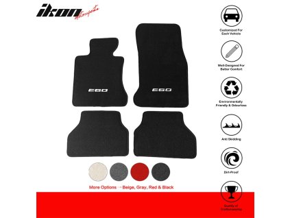 BMW E60 5-Series Sedan 2005-2010 Textilní koberce nylon černá logo