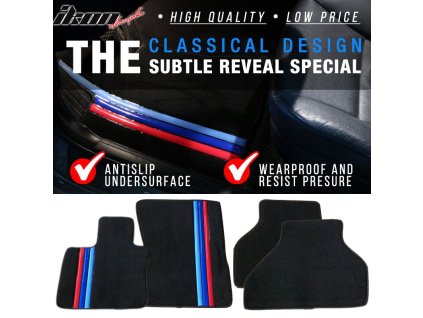 BMW E70 X5 2007-2012 Textilní koberce nylon černá se třemi proužky