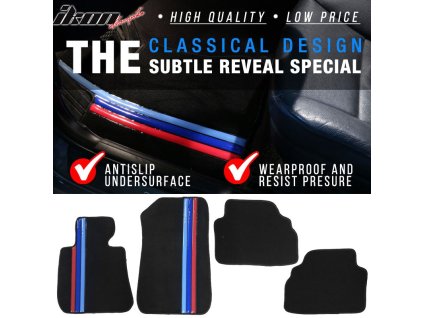 BMW 3 Series E92 Coupe 2007-2013 Textilní koberce nylon černá se třemi proužky