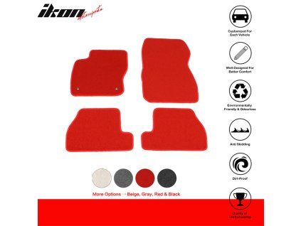Ford Focus 2011-2015 Tapis textile jeu de 4 pièces nylon rouge