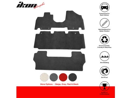 Honda Odyssey 2011-2017 Tappetini in tessuto set da 3 pezzi nylon nero