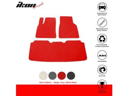 Tesla Model S 2012-2019 Tapis textile nylon rouge
