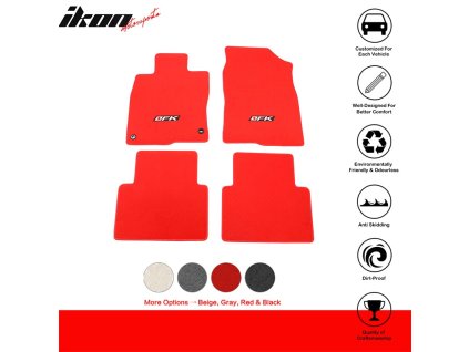 Honda Civic 4-Door 2016-2021 Textilní koberce 4dílná sada nylon červená s logem FK